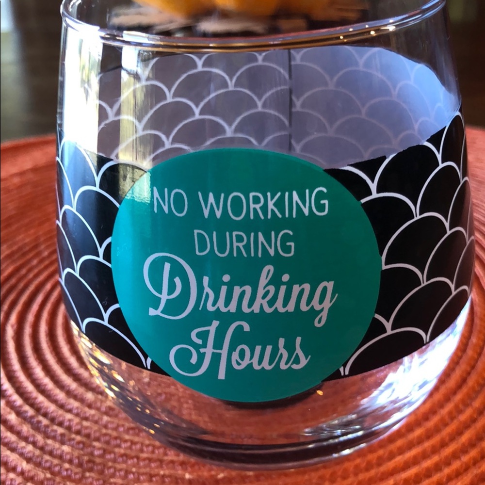 Teal and Black Quote Glass
